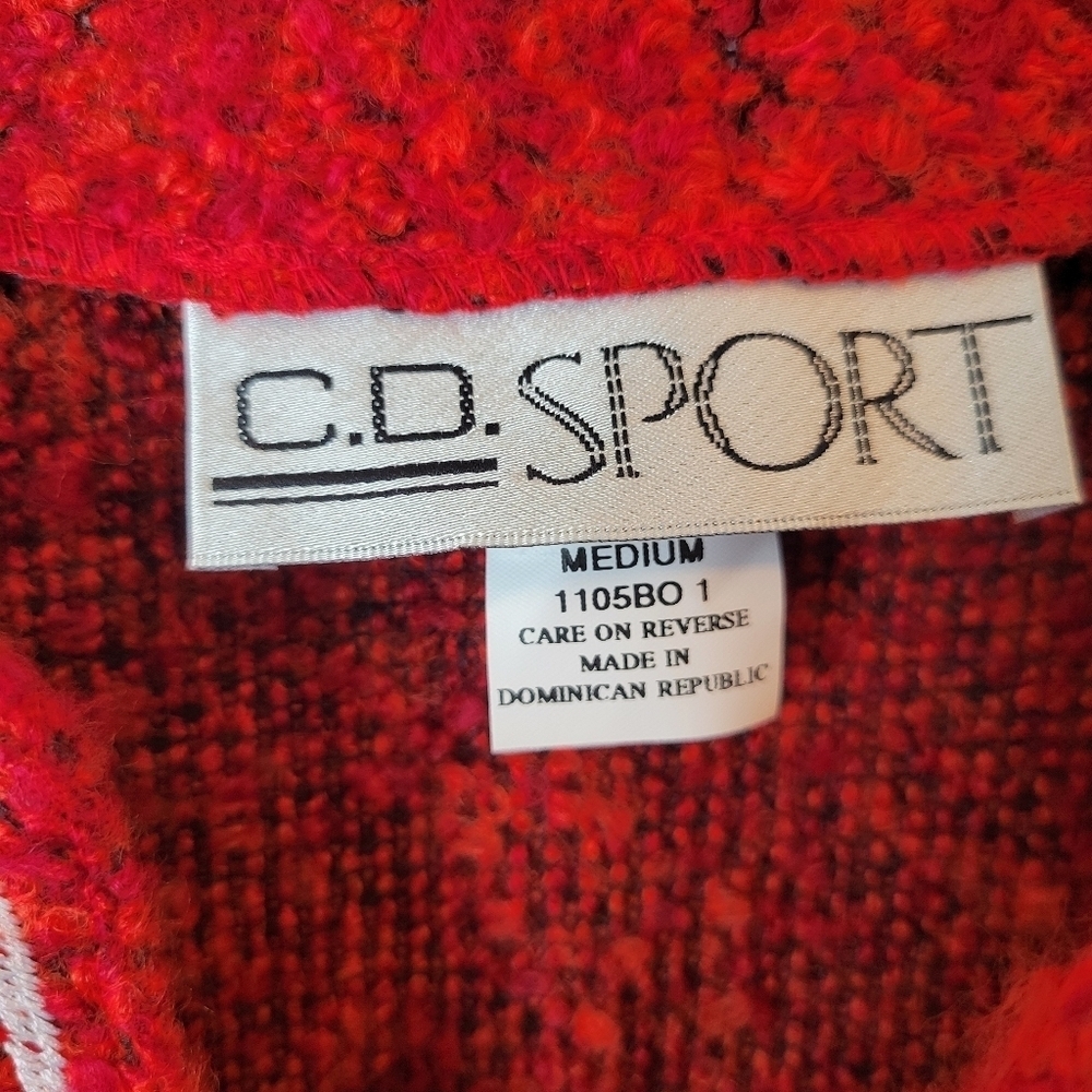 C.D. Sport Red Orange Embroidered Embellishmented Sweater - Picture 7 of 7